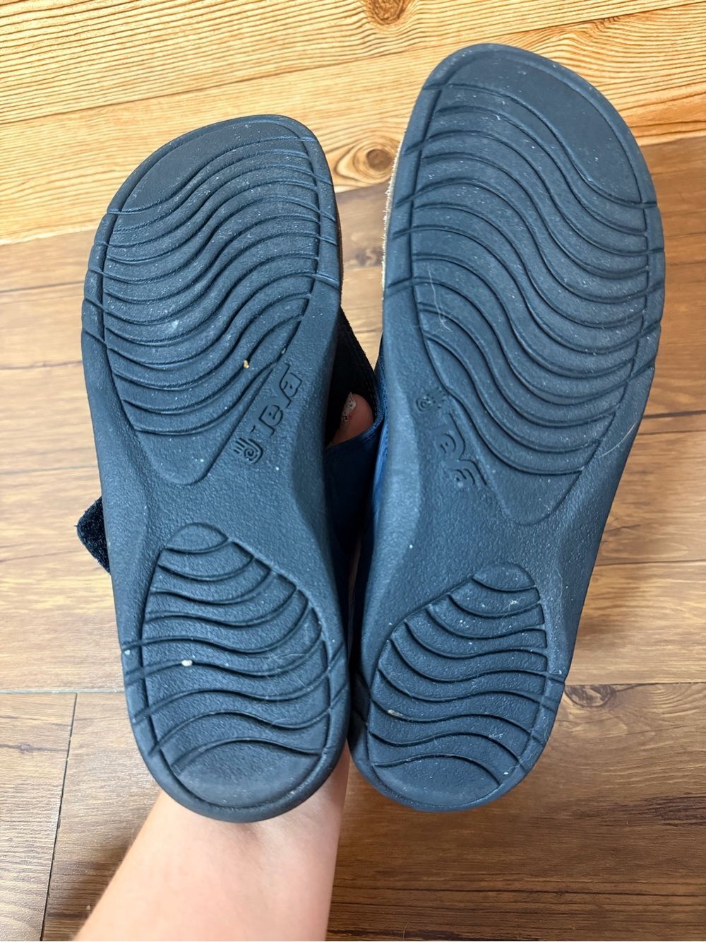 Teva Womens Cork Thong Sandals Size 10 Navy Blue Suede Flip Flops - Picture 11 of 12